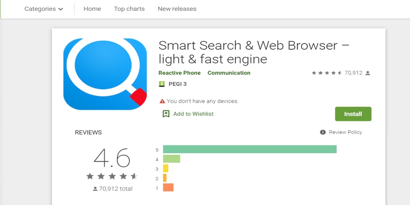 O sucesso do Smart Search & Web Browser- light & fast engine