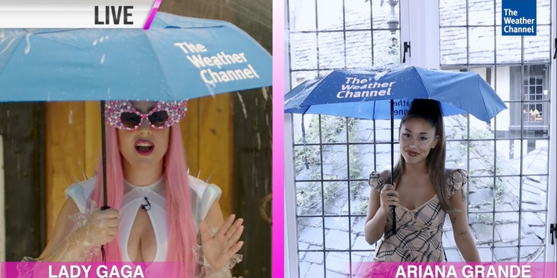 O Weather Channel está promovendo o novo single de Lady Gaga ¨Rain On Me¨