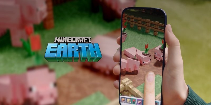 Minecraft Earth puxando suporte